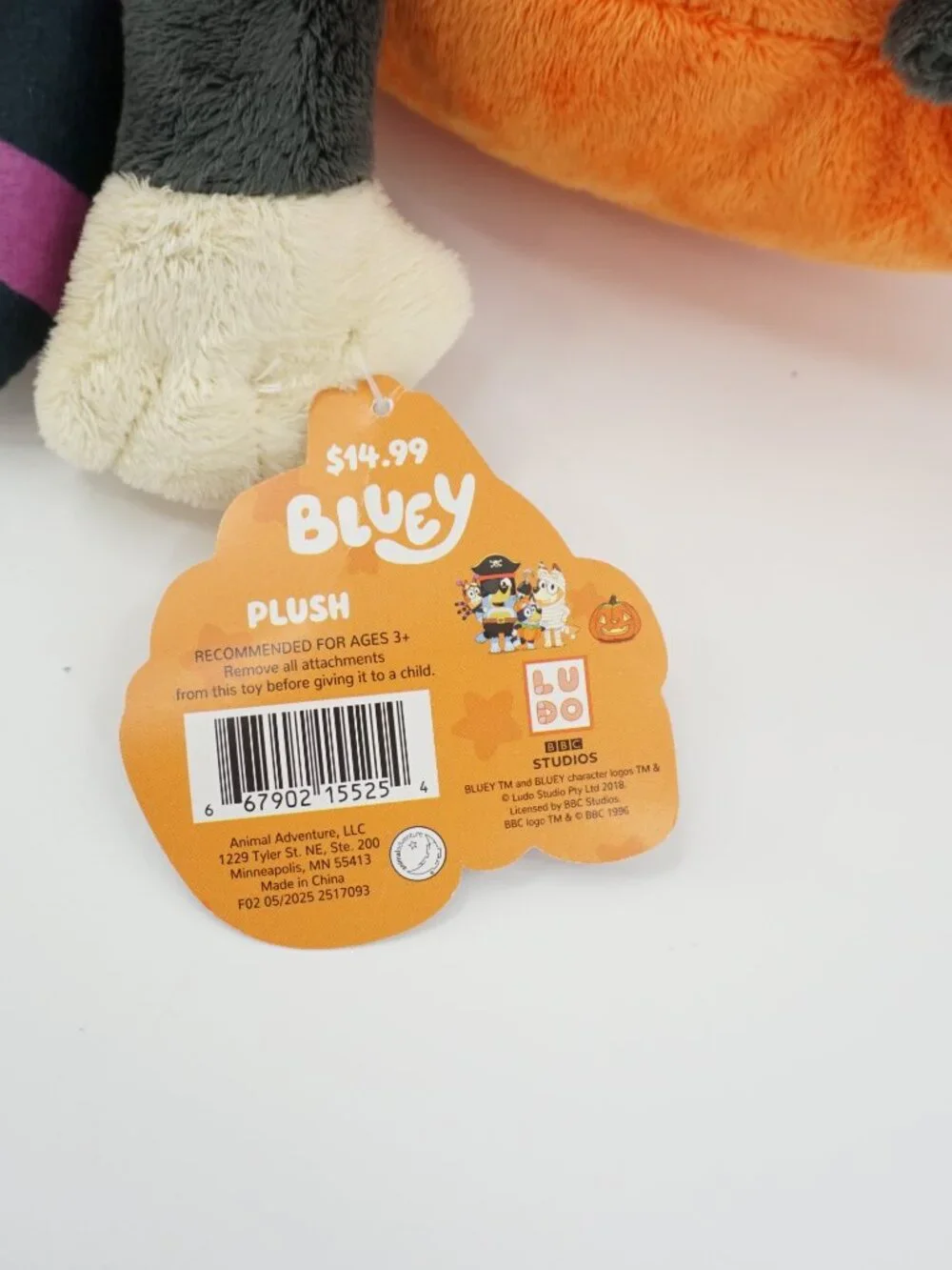 Share NWT! Bluey Halloween BINGO in Spider Costume 18-Inch Plush Plushie Toy